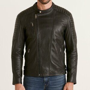 Wilsons Vintage USA Black Leather Motorcycle Jacket